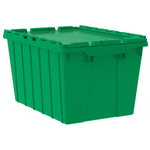 39120 Green, 21 x 15 x 12 Attached Lid Container, Traction Bottom