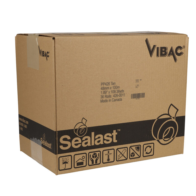 Vibac Sealast 2" x 100m Tan Packing Tape 36/Cs ACS Supply Advance