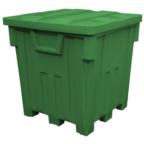 Green, 44 x 44 x 46, 38 Cu. Ft., 2000lb Cap., Nesting Forklift Bin w/ Lid