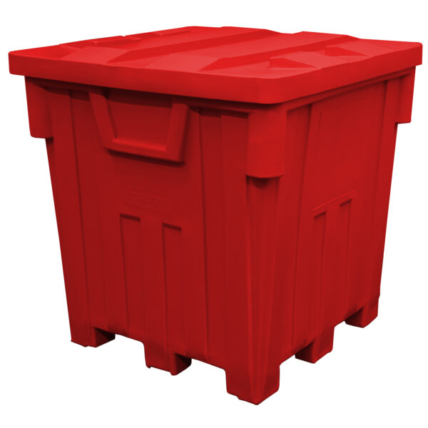 Red, 44 x 44 x 46, 38 Cu. Ft., 2000lb Cap., Nesting Forklift Bin w/ Lid