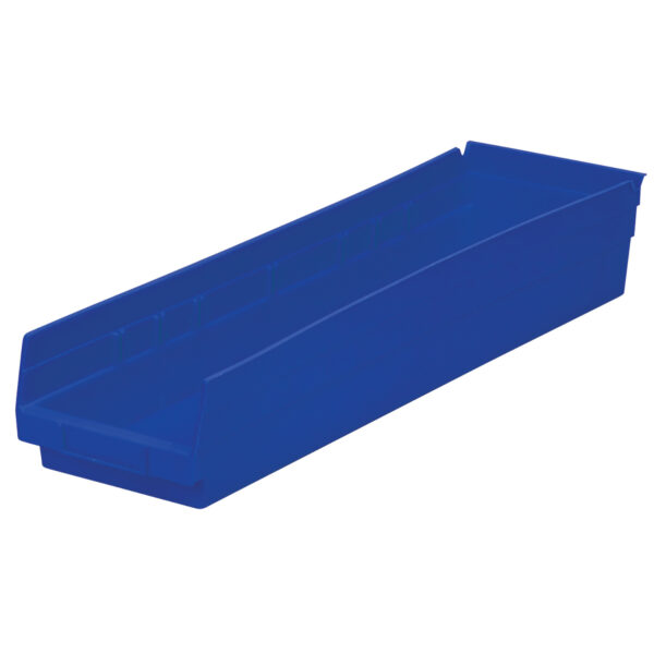 Akro-Mils 30164 Blue, 23-5/8 x 6-5/8 x 4 Shelf Bin (6 Per Carton)