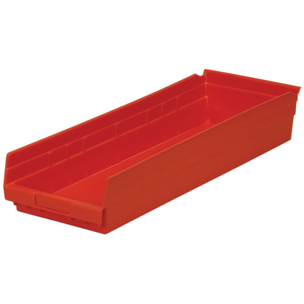 Akro-Mils 30184 Red, 23-5/8 x 8-3/8 x 4 Shelf Bin (6 Per Carton)