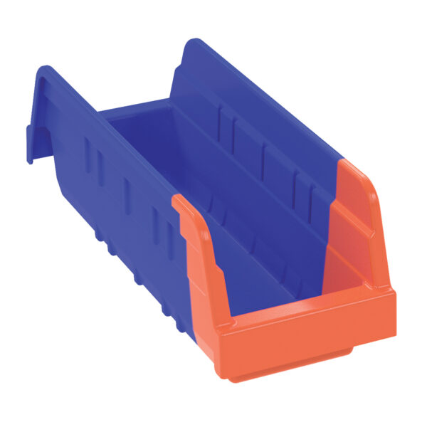 Akro-Mils 36442 Blue/Orange, 11-5/8 x 4-1/8 x 4 Indicator Bin (24 Per Carton)