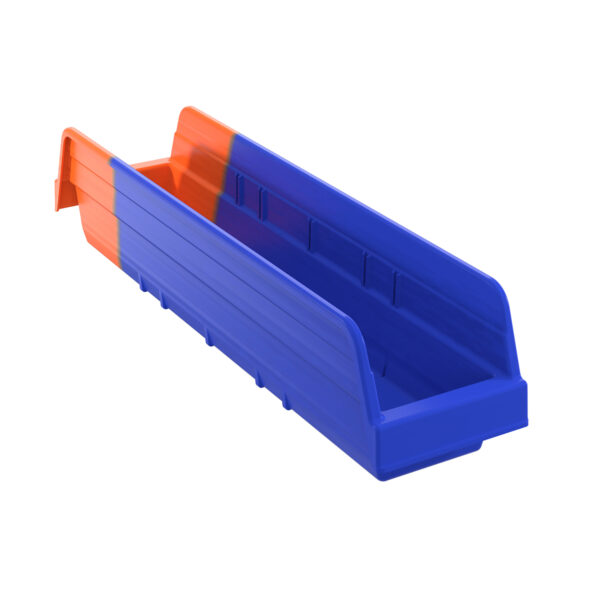 Akro-Mils 36448 Blue/Orange, 17-7/8 x 4-1/8 x 4 Indicator Bin (12 Per Carton)