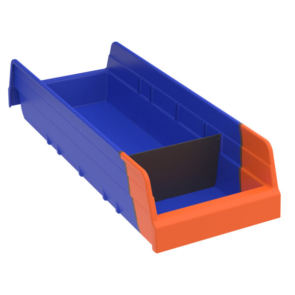 Akro-Mils 36468 Blue/Orange, 17-7/8 x 6-5/8 x 4 Indicator Bin (12 Per Carton)